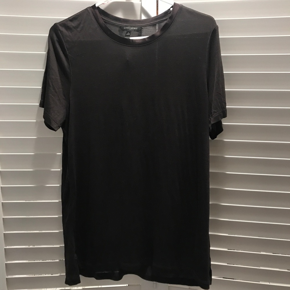 Banana Republic Lightweight Tee with Silk Collar